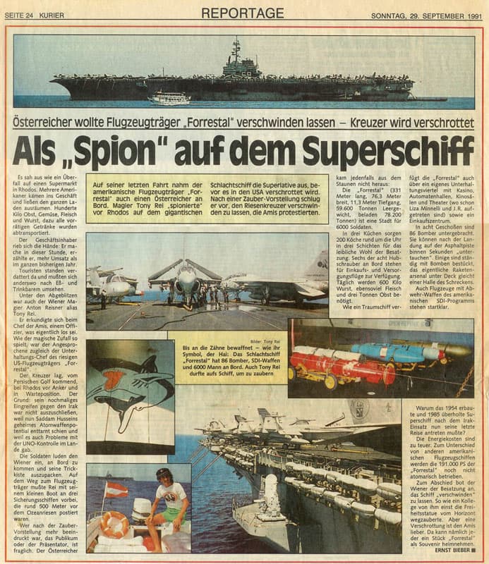 Magie auf einem Flugzeugträger